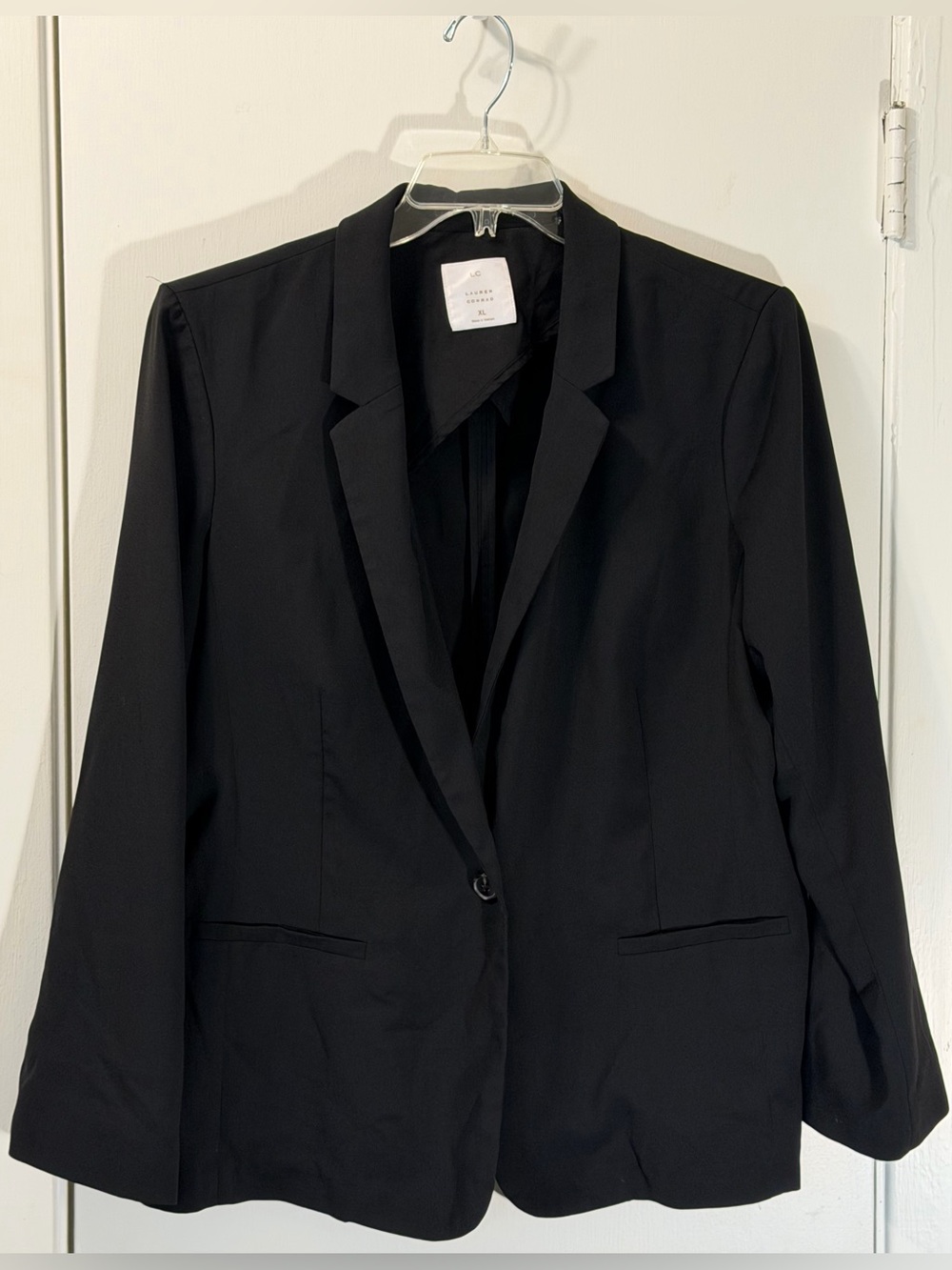 LC Lauren Conrad Black Single-Button Women's Blazer